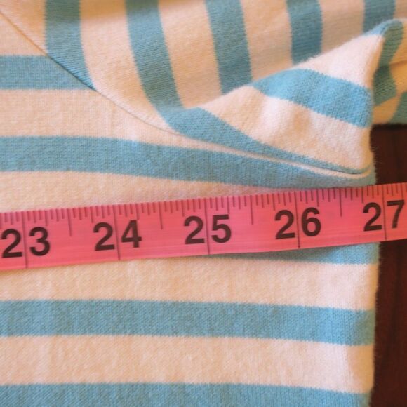 TALBOTS womens top 3x cotton long sleeve striped blue white spring stretch boat - Picture 9 of 9